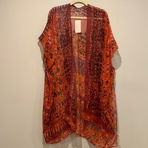 Woven Heart Floral Wrap. OS. NWT